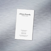 Carte De Visite Magnétique Nom du script de pinceau noir et blanc vertical Ad (In Situ)