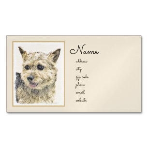 Carte De Visite Magnétique Norwich Terrier Peinture - Cute Original Chien Art