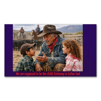 Carte De Visite Magnétique Nous sommes l'enfant, écoutant le Père Dieu