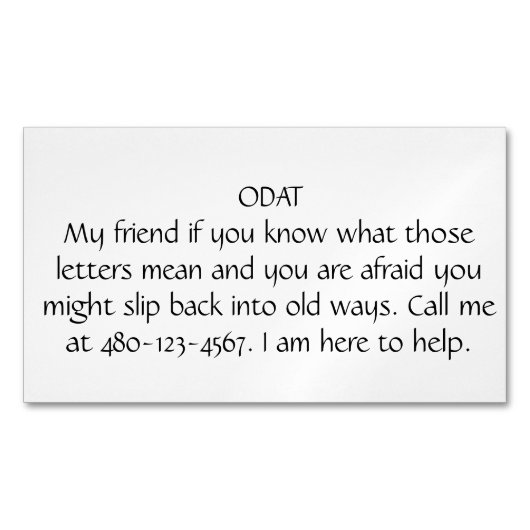 CARTE DE VISITE MAGNÉTIQUE ODAT (devant)