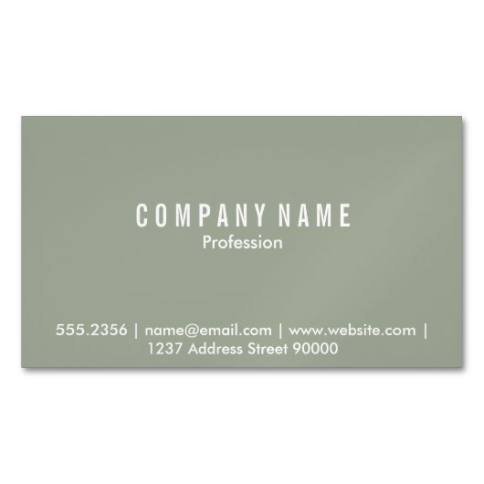 Carte de visite magnétique (olive) (devant)