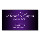 Carte De Visite Magnétique Ombre noir et Royal violet élégant (devant)