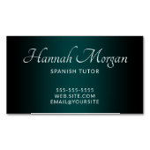 Carte De Visite Magnétique Ombre noir et vert Turquoise (devant)