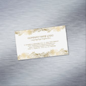 Carte De Visite Magnétique Or Paisley dentelle blanc Damas (In Situ)