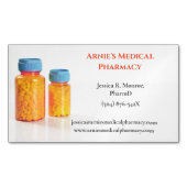 Carte De Visite Magnétique Orange Blue Pill Bouteilles Pharmacy (devant)