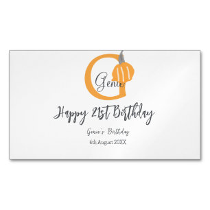 Carte De Visite Magnétique Orange citrouille automne anniversaire 21e chute d