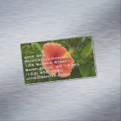 Carte De Visite Magnétique Orange Hibiscus Fleur Tropical Floral (In Situ)