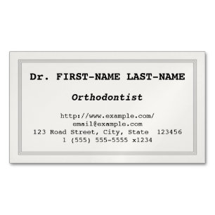 Carte de visite magnétique orthodontiste de base