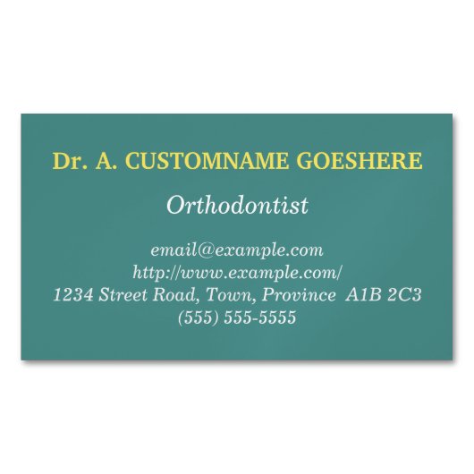 Carte de visite magnétique orthodontiste minimal (devant)