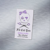 Carte De Visite Magnétique Os croisés de crâne et de ciseaux de coiffeur - (In Situ)