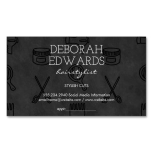 Carte De Visite Magnétique Outil de liste de cheveux Arrière - plan de tablea