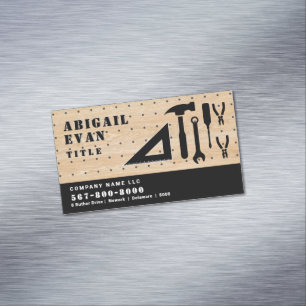 Carte De Visite Magnétique Outils de réparation de grain de bois professionne
