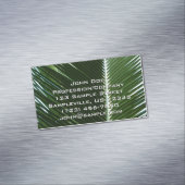 Carte De Visite Magnétique Overlapping Palm Fronds Tropical Green Abstract (In Situ)