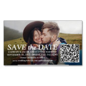 Carte De Visite Magnétique Pack de sauvegarde des dates Code QR Mariage et ph (devant)