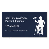 Carte De Visite Magnétique Painter & Decorator Painting Services Blue White (devant)