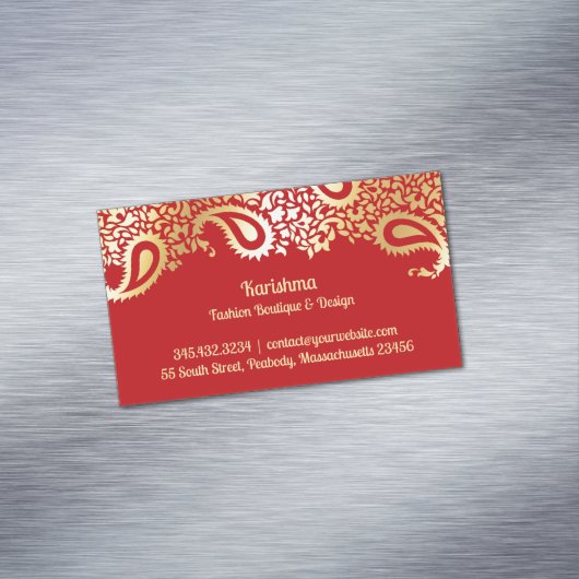 Carte De Visite Magnétique Paisley Elegant (In Situ)