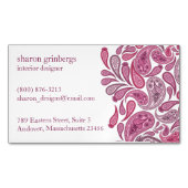 Carte De Visite Magnétique Paisleys Elegant (devant)