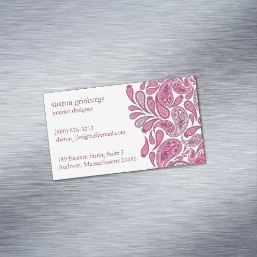 Carte De Visite Magnétique Paisleys Elegant (In Situ)