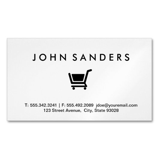 Carte De Visite Magnétique Panier / Commerce électronique (devant)