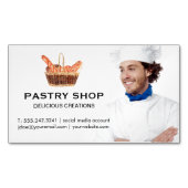 Carte De Visite Magnétique Panier de baguettes | Chef (devant)