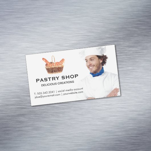 Carte De Visite Magnétique Panier de baguettes | Chef (In Situ)