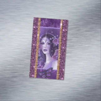 Carte De Visite Magnétique Papillons violets déesse art par Renee Lavoie