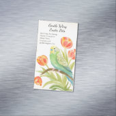 Carte De Visite Magnétique Parakeet with Tulips Exotic Pets (In Situ)