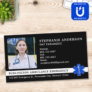 Carte De Visite Magnétique Paramedic EMS EMT Urgence Ambulance Logo photo