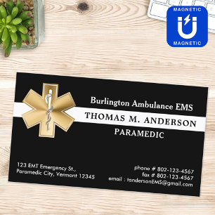 Carte De Visite Magnétique Paramètre personnalisé EMS EMT Ambulance Urgence