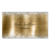 Carte De Visite Magnétique Parties scintillant en or brossé mignonne (devant)