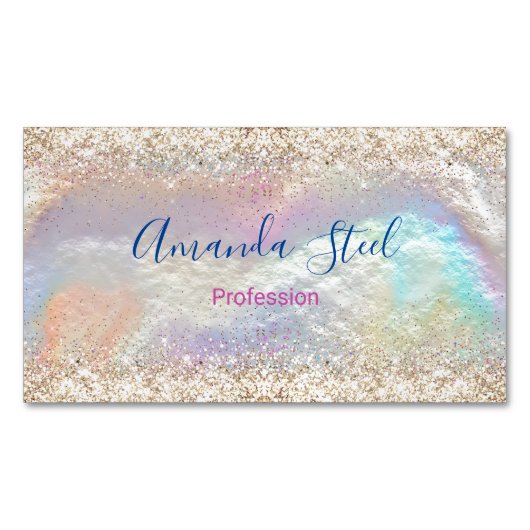 Carte De Visite Magnétique Parties scintillant en or irisé (devant)