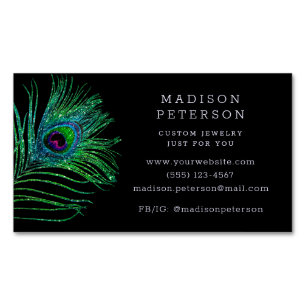 Carte De Visite Magnétique Parties scintillant moderne Feather Bijoux Stylist