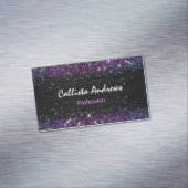 Carte De Visite Magnétique Parties scintillant noire mignonne violet (In Situ)