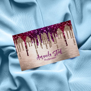 Carte De Visite Magnétique Parties scintillant rose rouge mignonne moderne Dr