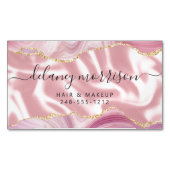 Carte De Visite Magnétique Pastel Pink Agate Gold Glitter Luxury (devant)