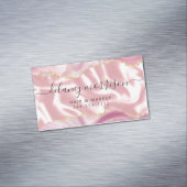 Carte De Visite Magnétique Pastel Pink Agate Gold Glitter Luxury (In Situ)