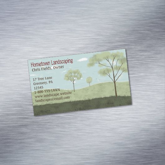 Carte De Visite Magnétique Paysage d'art populaire | Champs et arbres (In Situ)