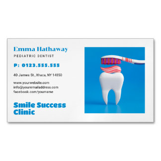 Carte De Visite Magnétique Pediatric Dentist | Dental Practice Business Card