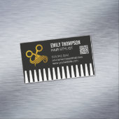 Carte De Visite Magnétique Peigne en or | Coiffeur | Code QR (In Situ)