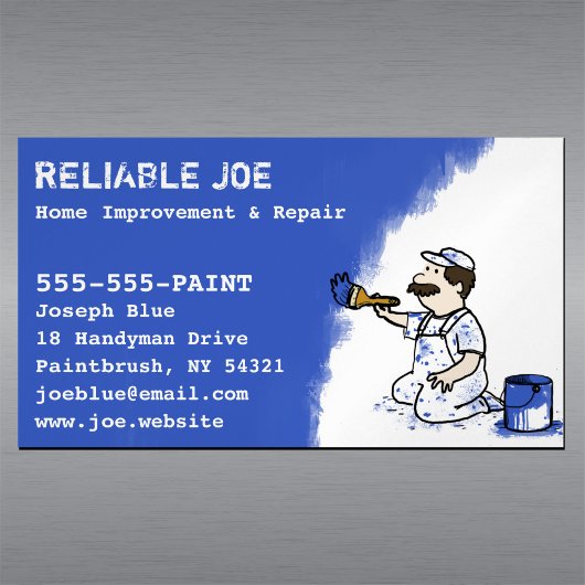 Carte De Visite Magnétique Peintre Peinture Bleue Peinture | Handyman