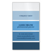 Carte De Visite Magnétique Peintre professionnel cool Bleu rayé (devant Vertical)