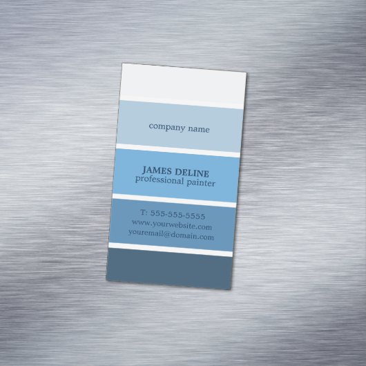Carte De Visite Magnétique Peintre professionnel cool Bleu rayé (In Situ)