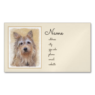 Carte De Visite Magnétique Peinture Berger Picard - Joli art original chien