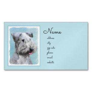 Carte De Visite Magnétique Peinture Cesky Terrier - Cute Original Chien Art