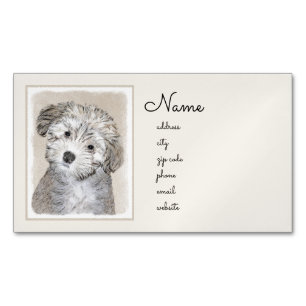 Carte De Visite Magnétique Peinture de Chien Havanais - Cute Original Chien A