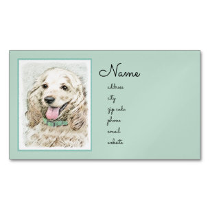 Carte De Visite Magnétique Peinture de Cocker Spaniel Buff - Art de chien ori