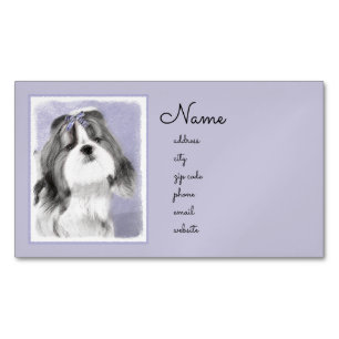 Carte De Visite Magnétique Peinture de Shih Tzu - Art de chien original migno