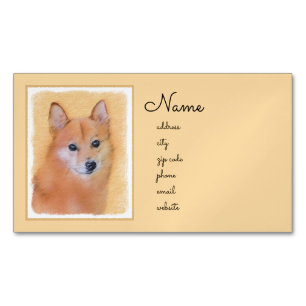 Carte De Visite Magnétique Peinture finlandaise Spitz - Jote Original Chien A