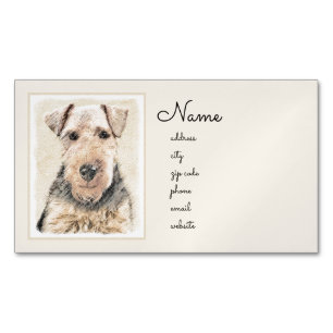Carte De Visite Magnétique Peinture galloise Terrier - Cute Original Chien Ar