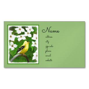 Carte De Visite Magnétique Peinture Goldfinch - Cute Original Chien Art